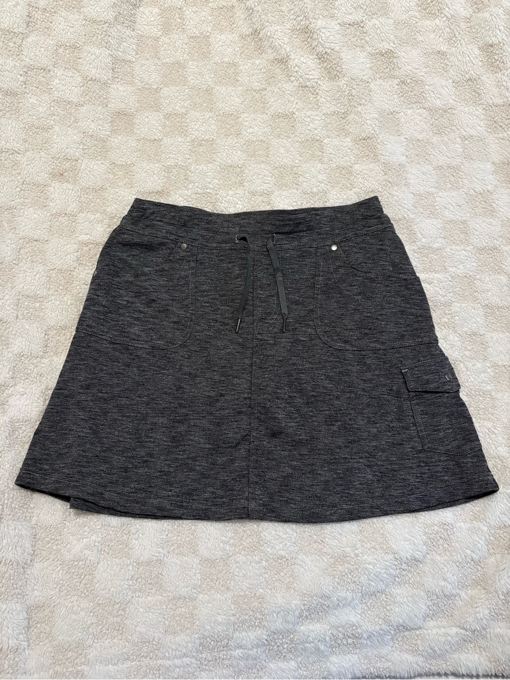 Kuhl Women's Gray Knit Cargo Short Skirt Size Small Drawstring Pockets